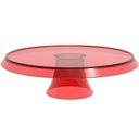 Ver imagem 2 de 3 Boleiras Plásticas Vermelho Translúcido 28cm com Pedestal Pratos para Bolos e Docinhos