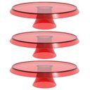 Ver imagem 1 de 3 Boleiras Plásticas Vermelho Translúcido 28cm com Pedestal Pratos para Bolos e Docinhos