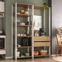 Ver imagem 1 de Armário de Cozinha Modulada Compacta 135cm 2 Peças com 2 Gavetas Multimóveis Mp2284 Branco/