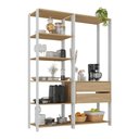 Ver imagem 2 de Armário de Cozinha Modulada Compacta 135cm 2 Peças com 2 Gavetas Multimóveis Mp2284 Branco/