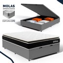 Ver imagem 2 de Cama Box Baú com Colchão de Molas Ensacadas Pillow Top Black Spring D70 Casal 138cm