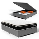 Ver imagem 1 de Cama Box Baú com Colchão de Molas Ensacadas Pillow Top Black Spring D70 Casal 138cm