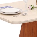 Ver imagem 4 de Conjunto Sala de Jantar 6 Cadeiras Tampo de Vidro Dj Móveis Siena Freijó Ayla Veludo Creme