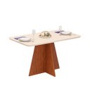 Ver imagem 3 de Conjunto Sala de Jantar 6 Cadeiras Tampo de Vidro Dj Móveis Siena Freijó Ayla Veludo Creme