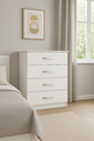 Ver imagem 2 de Comoda 4 Gavetas Moderna Amarzenamento Quarto Premium Gaveteiro Luxo Cor Branco