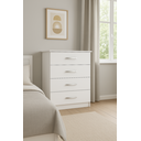 Ver imagem 7 de Comoda 4 Gavetas Moderna Amarzenamento Quarto Premium Gaveteiro Luxo Cor Branco