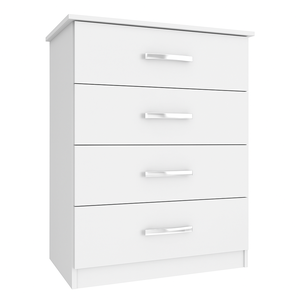 Comoda 4 Gavetas Moderna Amarzenamento Quarto Premium Gaveteiro Luxo Cor Branco