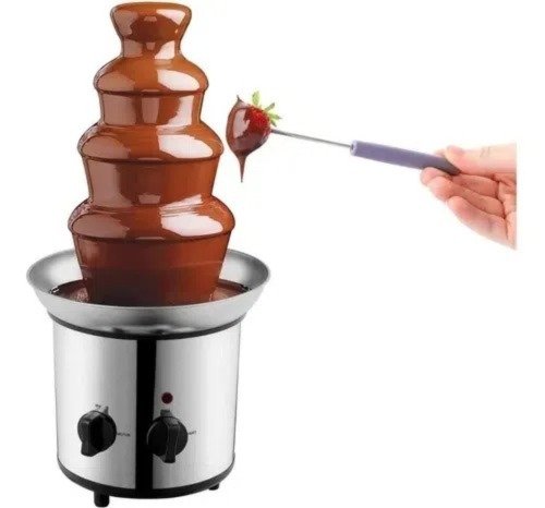 Torre Cascata de Chocolate Quente 4 Andares Fonte 110v Inox