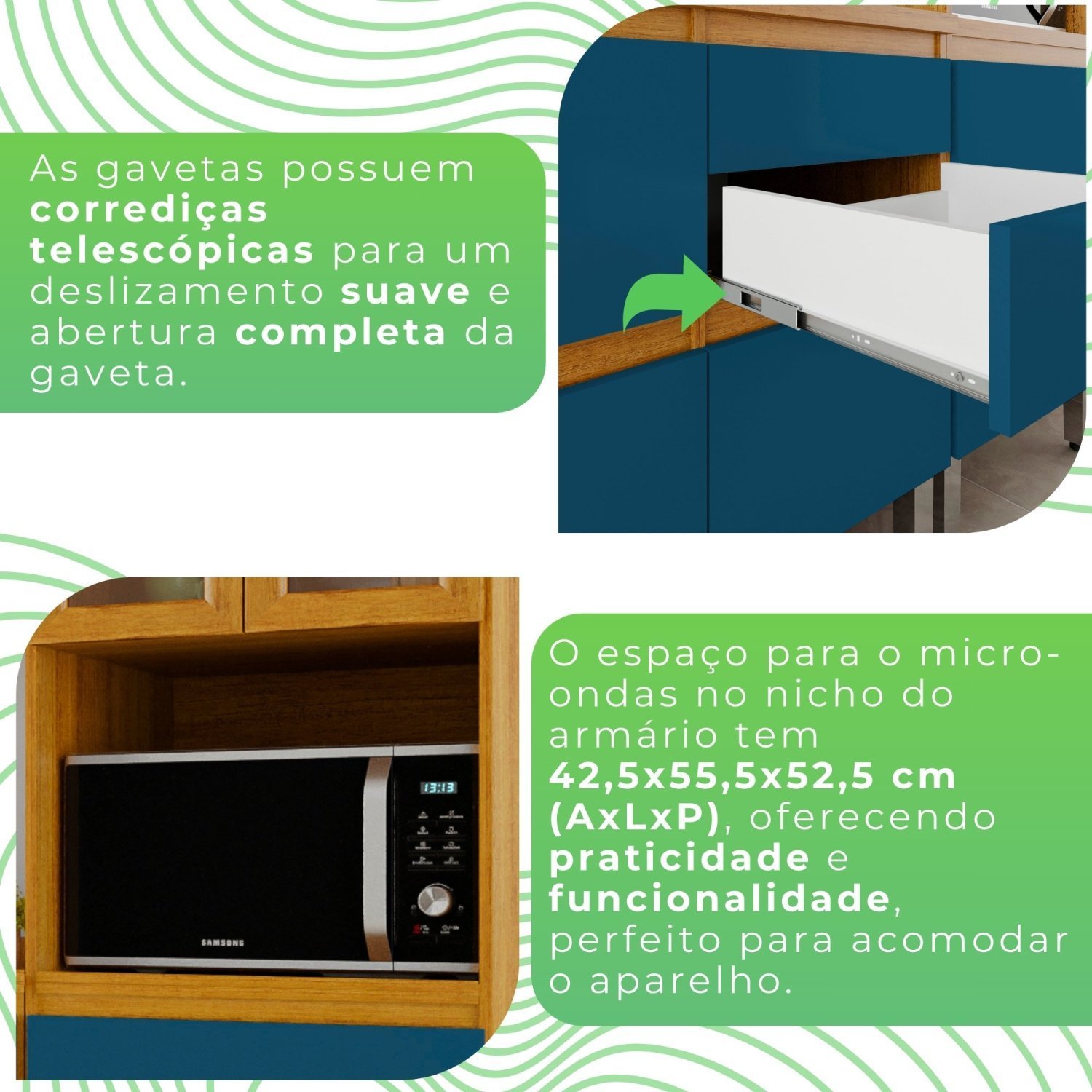 Cozinha Completa Cristaleira 5 Peças 100% Mdf Paloma - 10