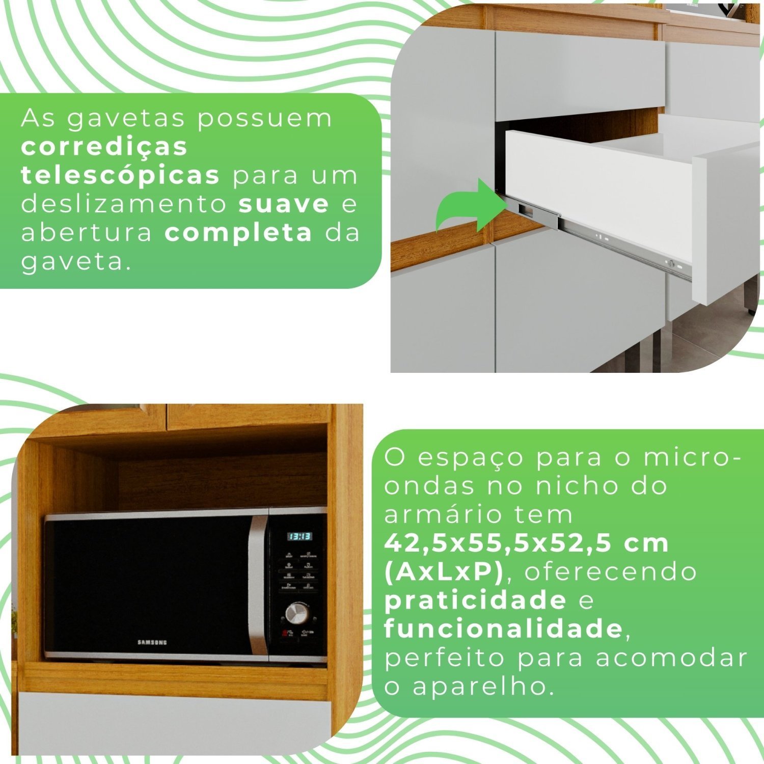 Cozinha Completa Cristaleira 5 Peças 100% Mdf Paloma - 10