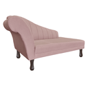 Ver imagem 4 de Recamier Divã para Sala Cecilia Pés Retro Tabaco 1.60cm Veludo Rosa Nude - Incasa Decor