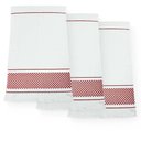Ver imagem 1 de Pano de Copa Vitória Kit 3 peças - Dohler Branco/Vermelho