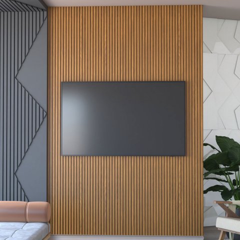 Painel para Tv até 70 Polegadas Apolo Ripado 100% Mdf 180 Cm Nature Fosco - Panorama Móveis