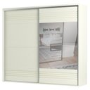 Ver imagem 1 de Guarda Roupa Casal com Espelho 267cm 2 Portas 100% MDF TW603E Off White - Dalla Costa