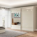 Ver imagem 2 de Guarda Roupa Casal com Espelho 267cm 2 Portas 100% MDF TW603E Off White - Dalla Costa