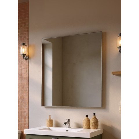 Espelho para Banheiro 80cm Mdf Branco Dubai - On Móveis