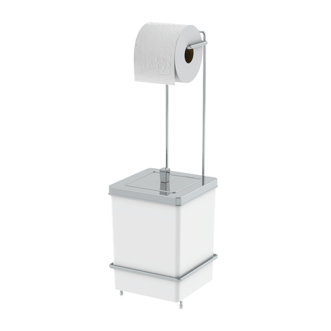 Lixeira Quadrada 6,5 Litros e Suporte P/papel Higiênico