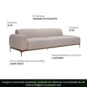 Ver imagem 3 de Sofá 03 Lugares 210cm Unne com Terminal Esquerdo Velusoft Bege - Nexta