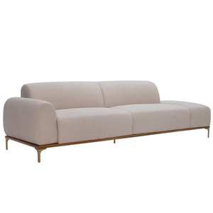 Sofá 03 Lugares 210cm Unne com Terminal Esquerdo Velusoft Bege - Nexta