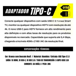 Adaptador Usb Tipo C Hdmi Dex Samsung S20 S21 S22 Le-5573 - 7