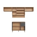 Ver imagem 5 de Cozinha Modulada 6 Peças com Tampo 120cm 8 Portas 2 Gavetas com Nicho Decorativo Isabelle Cinza/Freijó/Grafite
