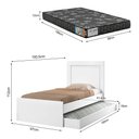 Ver imagem 4 de Bicama Bibox Luara Solteiro Cama Auxiliar com Colchões D23 para Dormitório - Branco