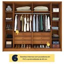 Ver mais imagens de Quarto Casal Ripado Guarda-Roupa 6 Portas com Cama e Cabeceira Bege/Cinamomo