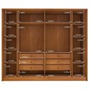 Ver imagem 7 de Quarto Casal Ripado Guarda-Roupa 6 Portas com Cama e Cabeceira Bege/Cinamomo