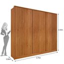 Ver imagem 6 de Quarto Casal Ripado Guarda-Roupa 6 Portas com Cama e Cabeceira Bege/Cinamomo