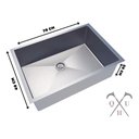 Ver imagem 2 de Conjunto Cuba + Ralo Aço Inox 70x40 Cm P/ Cozinha P/ Panelas Technox