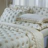 Kit Cobre Leito Colcha Garland Queen 100% Algodão 400 Fios Acetinado Bordado 5 Peças - Palha e - 2