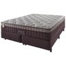 Cama Box King Marrom + Colchão Molas Ensacadas Detroit Visco Gel Pillow In 193x203x68cm - 1