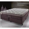 Cama Box King Marrom + Colchão Molas Ensacadas Detroit Visco Gel Pillow In 193x203x68cm - 2