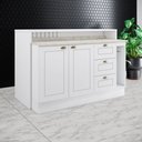 Ver imagem 1 de Balcão com Ilha Gourmet 2 Portas 3 Gavetas com Tampo Americana Henn - Branco Hp Fosco/calcare