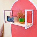 Ver imagem 2 de Prateleira de Ferro e Madeira Industrial de Parede Style 1 Prateleira 60cm Natural e Branco