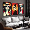Ver imagem 2 de Kit 3 Quadros Mulheres Moldura Sala Escritório Hall