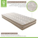 Ver mais imagens de Cama Box Solteiro com Colchão D33 Quality Duoface 26x88x188cm e Base Júlia Bege/Rustico Paropas By e