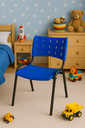 Ver imagem 3 de Kit 3 Cadeiras Iso Fixa Empilhável Escola Igreja Salão:azul