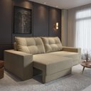 Ver imagem 1 de Sofá Luca 4 Lugares Retrátil 230cm Bege Suede Estrutura em Madeira Cialar Móveis