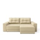 Ver imagem 4 de Sofá Luca 4 Lugares Retrátil 230cm Bege Suede Estrutura em Madeira Cialar Móveis