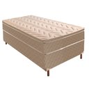 Ver imagem 1 de Cama Box Solteiro com Colchão de Molas Ensacadas Júlia 20x88x188cm e Base Júlia Bege/Rustico Paropas