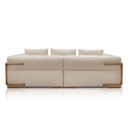 Ver imagem 7 de Sofá Scott 3 Lugares Fixo 220cm Bege Bouclé com Aplique em Madeira Lucas Home