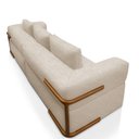 Ver imagem 6 de Sofá Scott 3 Lugares Fixo 220cm Bege Bouclé com Aplique em Madeira Lucas Home