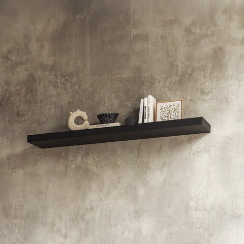 Prateleira Reta para Sala de Estar 180cm Preto