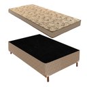 Ver imagem 1 de Cama Box Solteiro com Colchão D33 Unique Duoface 14x88x188cm e Base Júlia Bege/Rustico Paropas By Ec