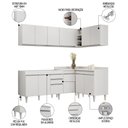 Ver imagem 3 de Armário de Cozinha Modulado de Canto 6 Peças Cp28 Balcão sem Tampo Branco - Lumil Lumil Móveis