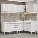 Ver imagem 2 de Armário de Cozinha Modulado de Canto 6 Peças Cp28 Balcão sem Tampo Branco - Lumil Lumil Móveis