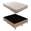 Ver imagem 1 de Cama Box Queen com Colchão D33 Quality Duoface 26x158x198cm e Base Júlia Bege/Rustico Paropas By Eco