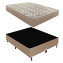 Ver imagem 1 de Cama Box Queen com Colchão D28 Unique Anatômico 25x158x198cm e Base Júlia Bege/Rustico Paropas By Ec