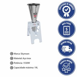 Liquidificador Comercial Skymsen Basculante com Copo Monobloco em Inox 220v Lb15 534188 - 2